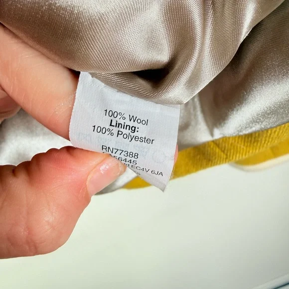 J.Crew Mustard Yellow Wool Trimmed Button Jacket - Picture 9 of 9